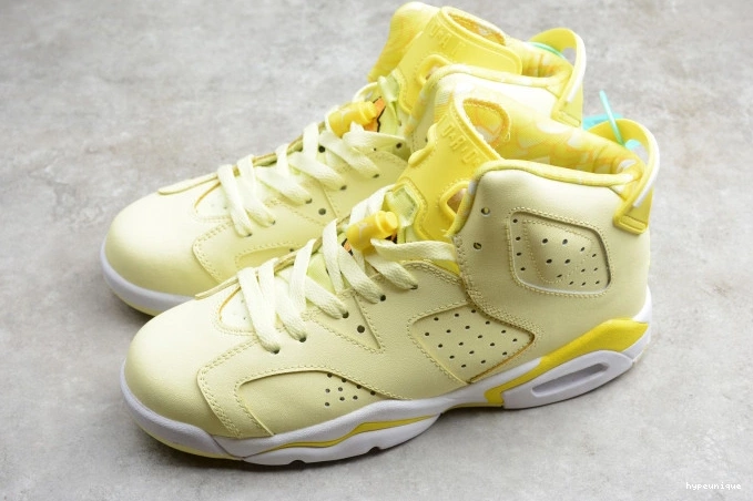 HYPE Air 6 Jordan Dynamic Yellow 543390-800 Retro Floral (GS) 0716